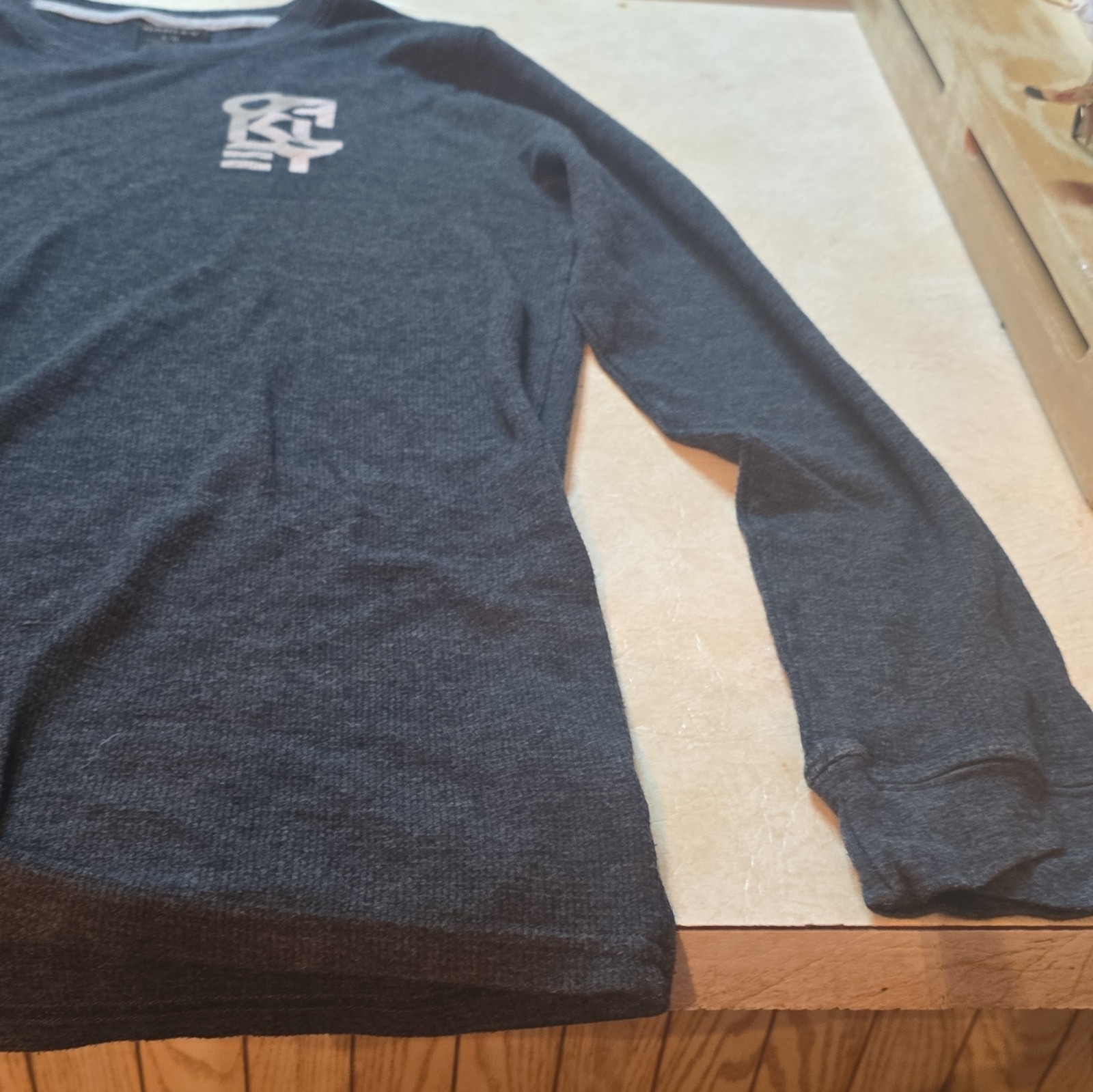 Oakley Men’s Black Logo Crew Neck Long Sleeve Cotton Knit T-Shirt Size L
