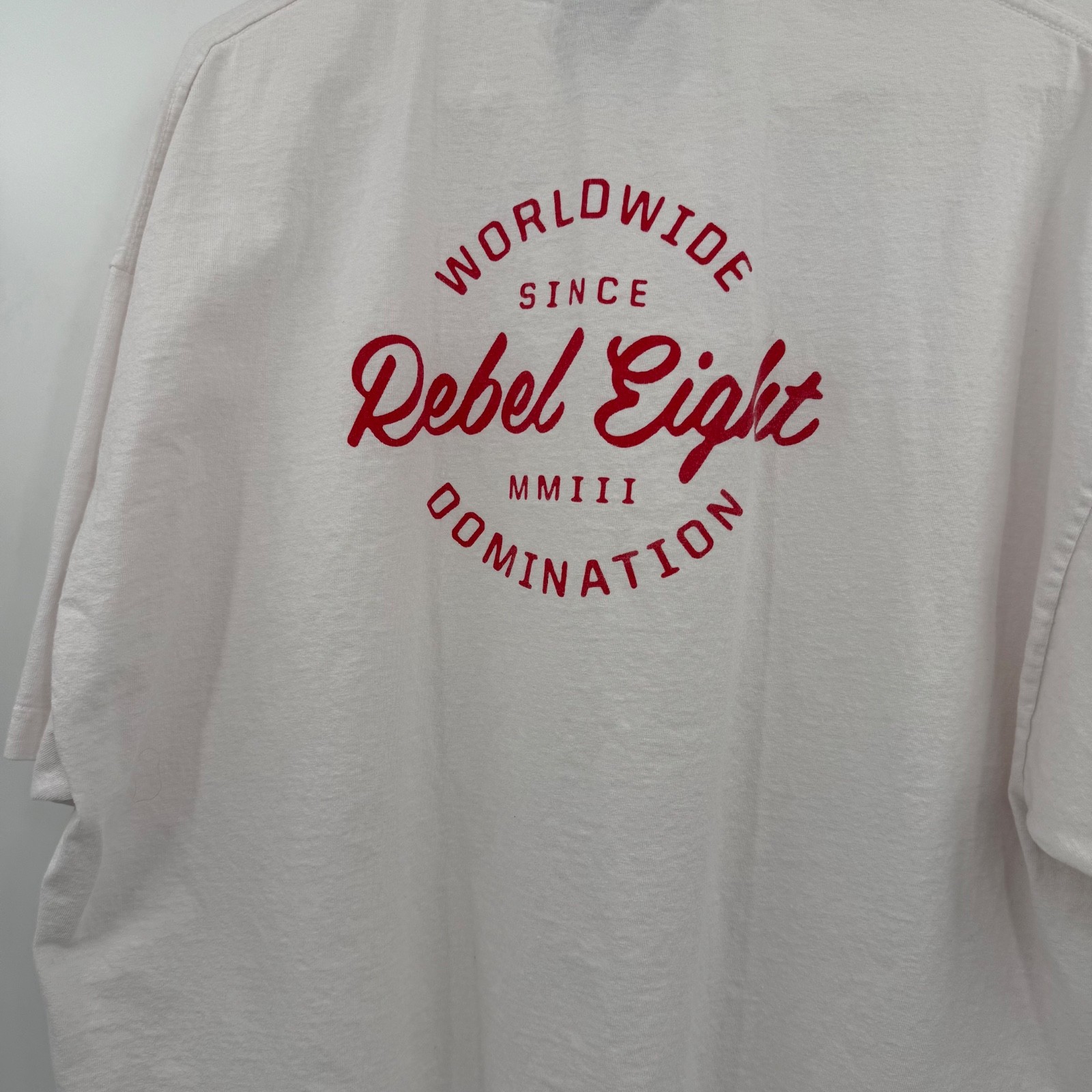 Rebel Eight T Shirt Men 2XL White Red Crew Neck World Domination Short Sleeve gallery