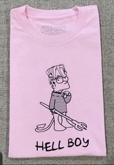 New Superrradical Lil Peep HELL BOY Pink T-Shirt Bart Simpson Rare Size Large