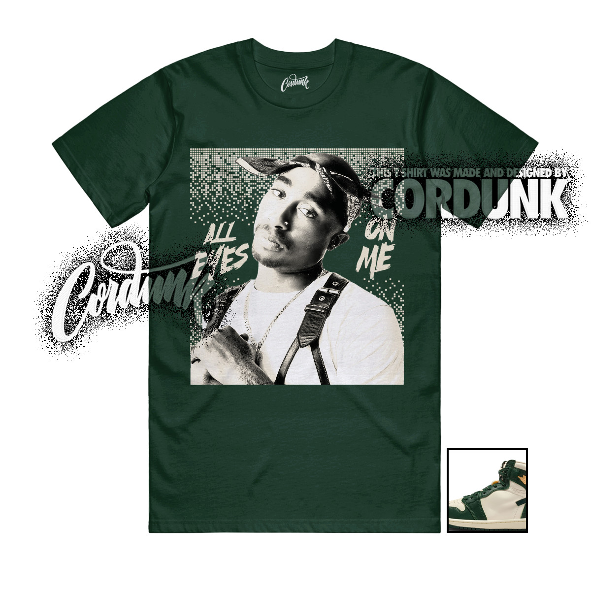 1 Retro High Fir Pro Green Pale Ivory Coconut Milk T Shirt Match TP