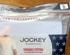Jockey Essentials USA Made American Cotton Crew Neck T-Shirts White 2Pk SizeXL