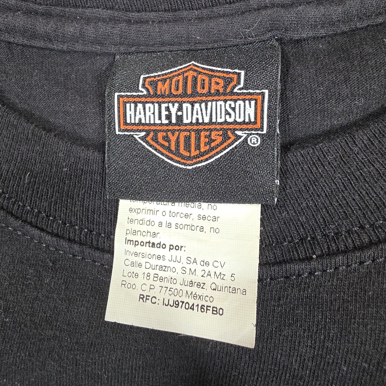 Harley Davidson Graphic T-Shirt Mens Medium Tall Black Antique Motorcycle Mexico gallery