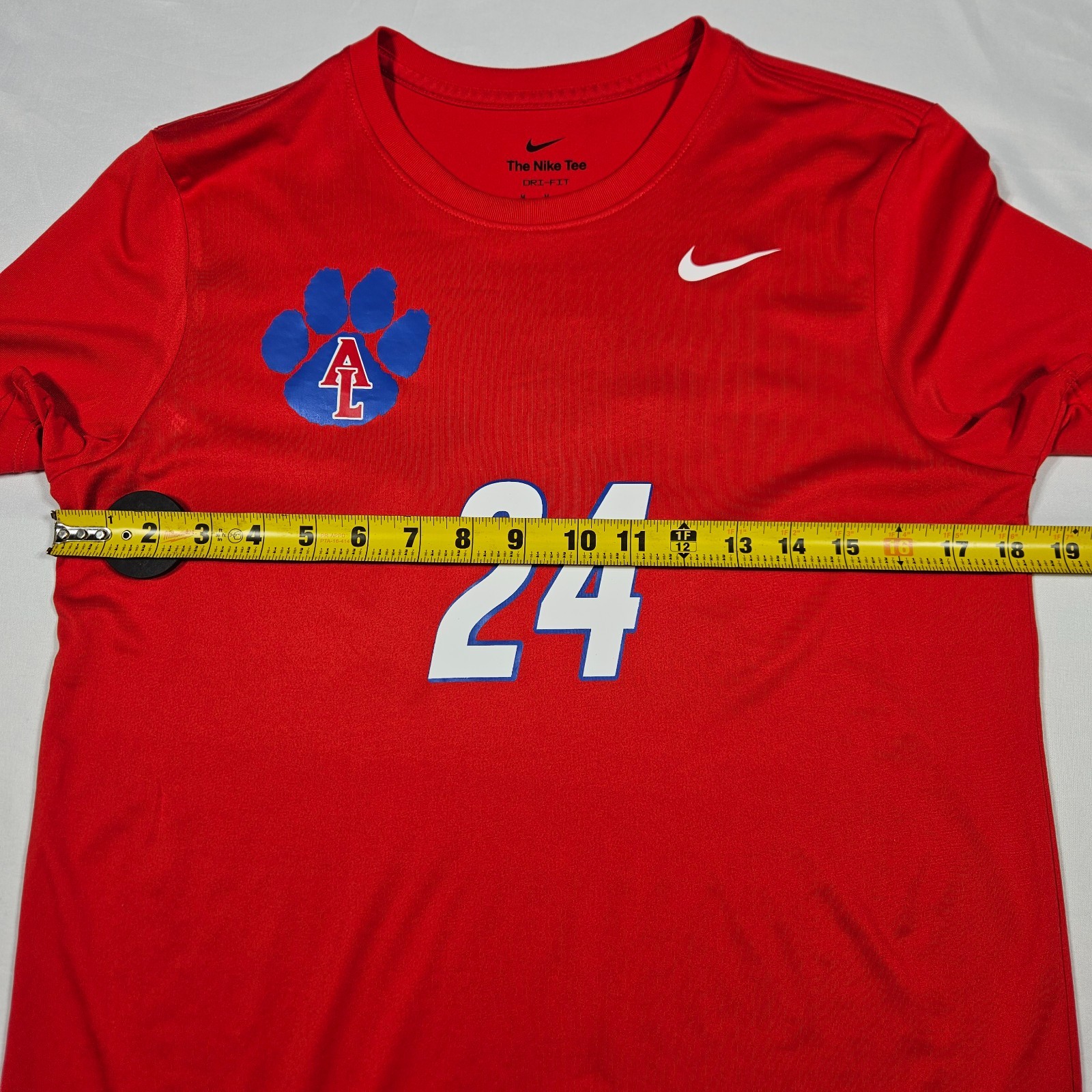 Nike Dri-Fit T-Shirt M Abraham Lincoln High School Lynx Red #24 Jersey 36" Chest gallery