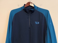 ☀️ Mountain Hardware 1/4 Zip Pullover Shirt Mens Large Wick.Q Blue Lightweight