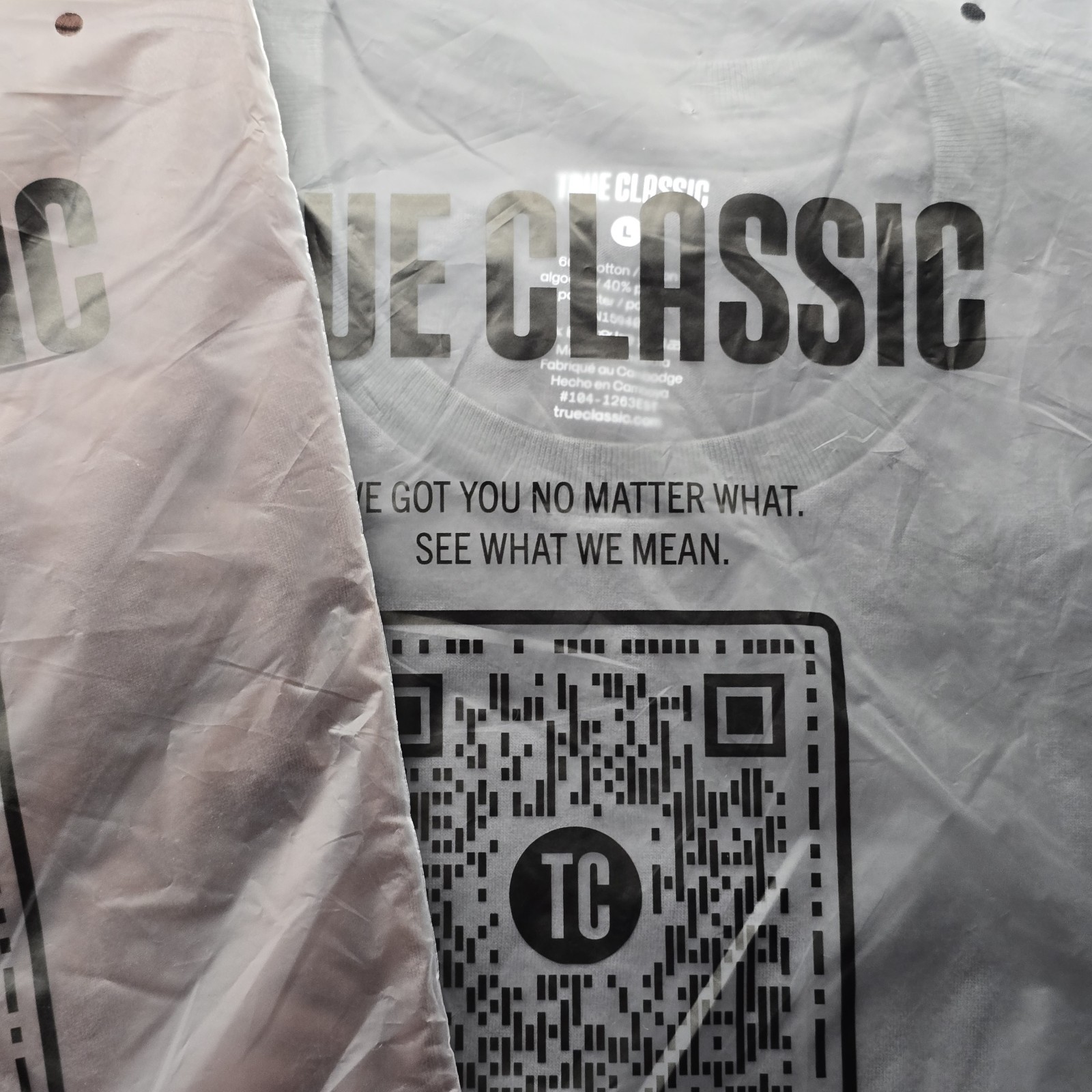 2x True Classic Curved Hem Crew Neck T Shirt Short Sleeve Carbon/Carob Size L gallery