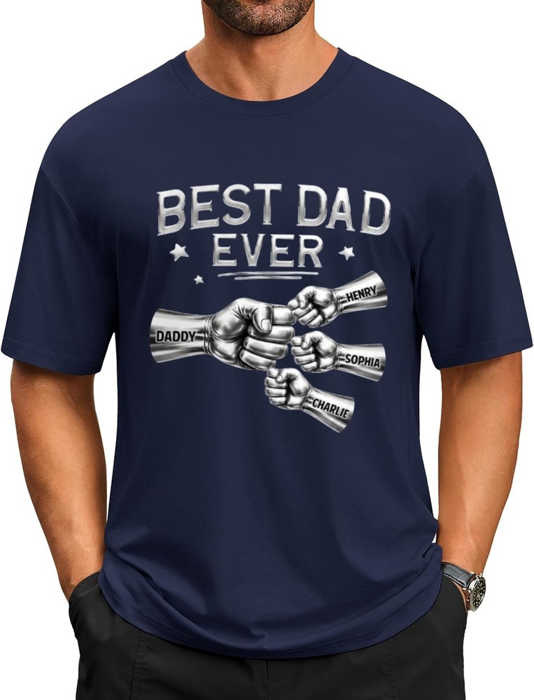 Best Dad Ever Personalized Shirt with Kids Names, Custom Father’s Day Gift