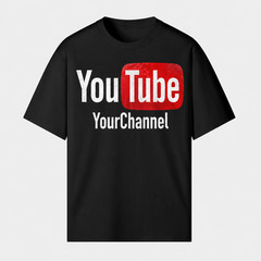 CUSTOM Channel YOUTUBE Personalized T-Shirt 220GSM | Your TEXT | DTG 100% Cotton