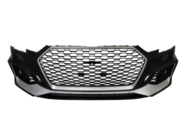 For AUDI 17-19 A4 B9 , RS4 Style Front Bumper with Chrome Front Grille w/PDC