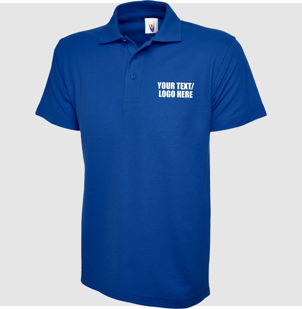 Personalised Custom Printed Uneek Active Polo Shirt Your Text Workwear Men’s Top
