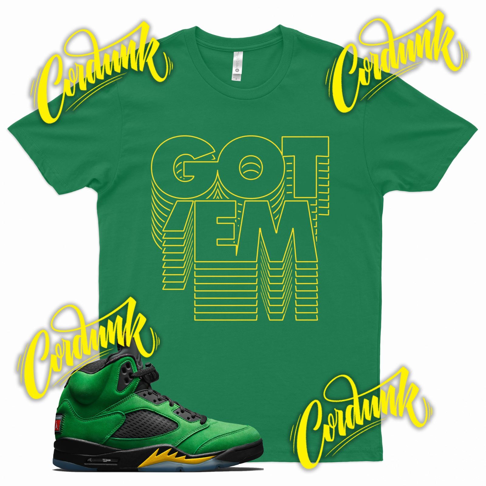 Green GOT EM T Shirt for J1 5 Oregon Ducks Apple Green Elevate Yellow gallery