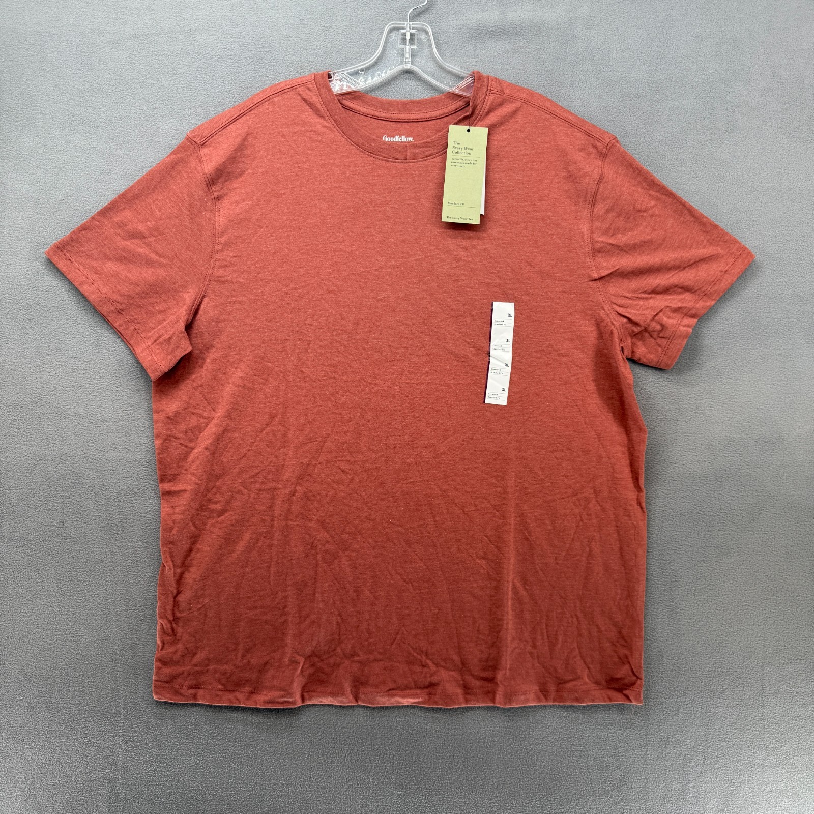Goodfellow T-Shirt Mens XL Burnt Orange Standard Fit Crew Neck Everyday Wear Tee