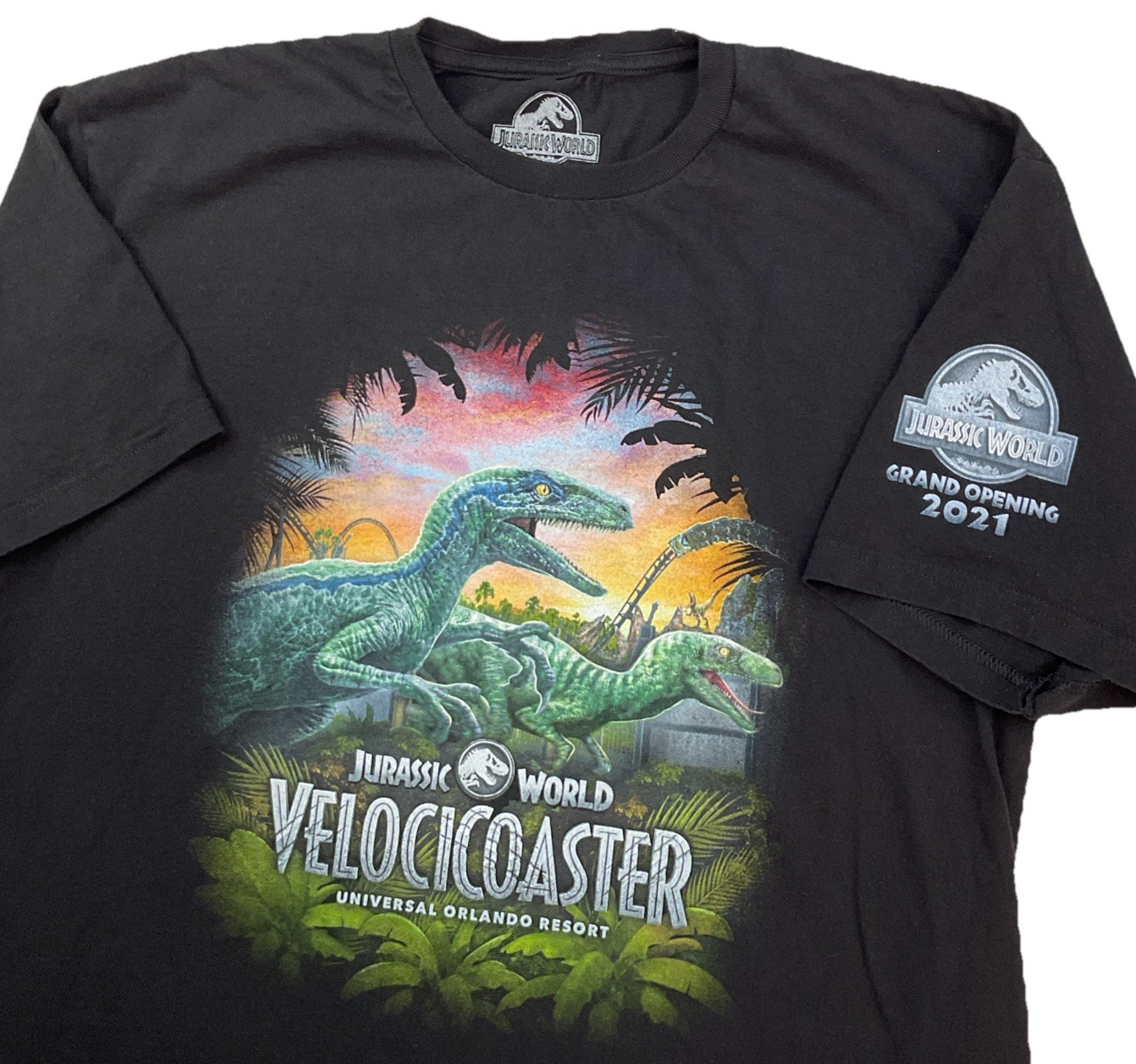 Universal Studios Jurassic World T-Shirt Sz XL VelociCoaster Grand Opening 2021 gallery