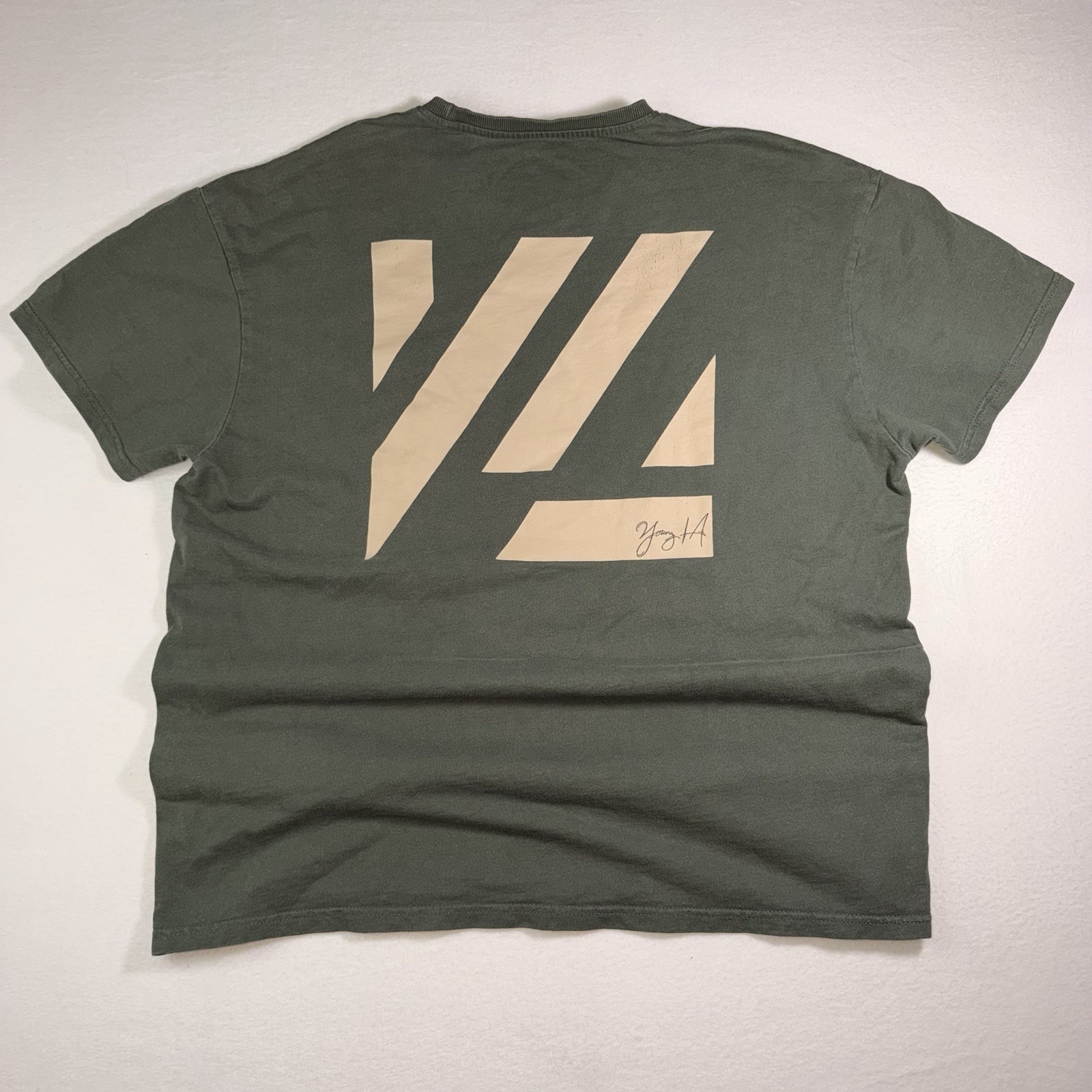 YoungLA T Shirt Mens Medium Green Graphic Logo Athletic Gym Streetwear Tee