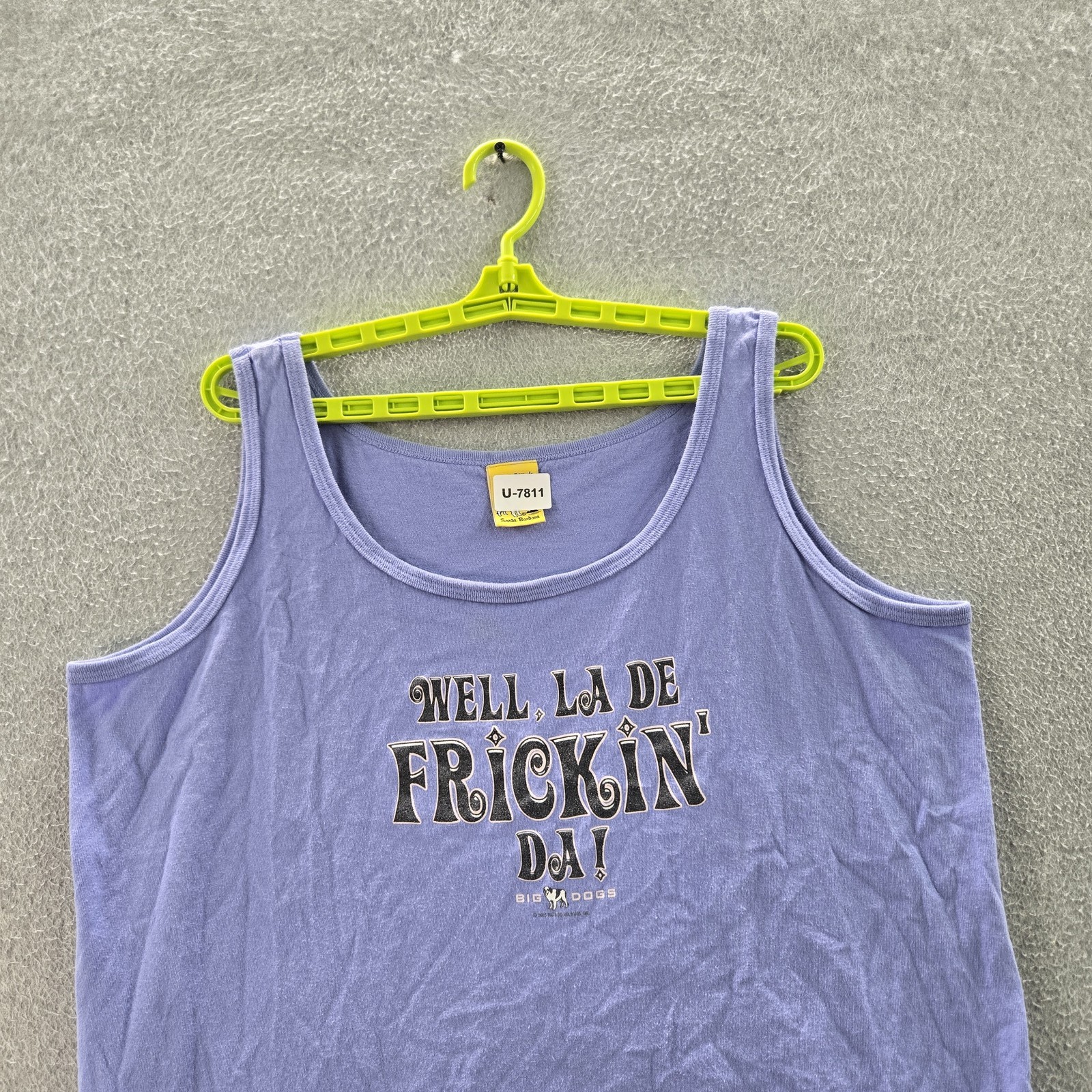 VINTAGE Big Dogs Men Tank Top XL Blue Text Graphic Sleeveless Logo gallery