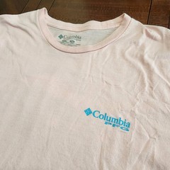 Columbia PFG Double Sided Graphic Pink Crew Neck T Shirt Sz XL Fish Marlin Gear