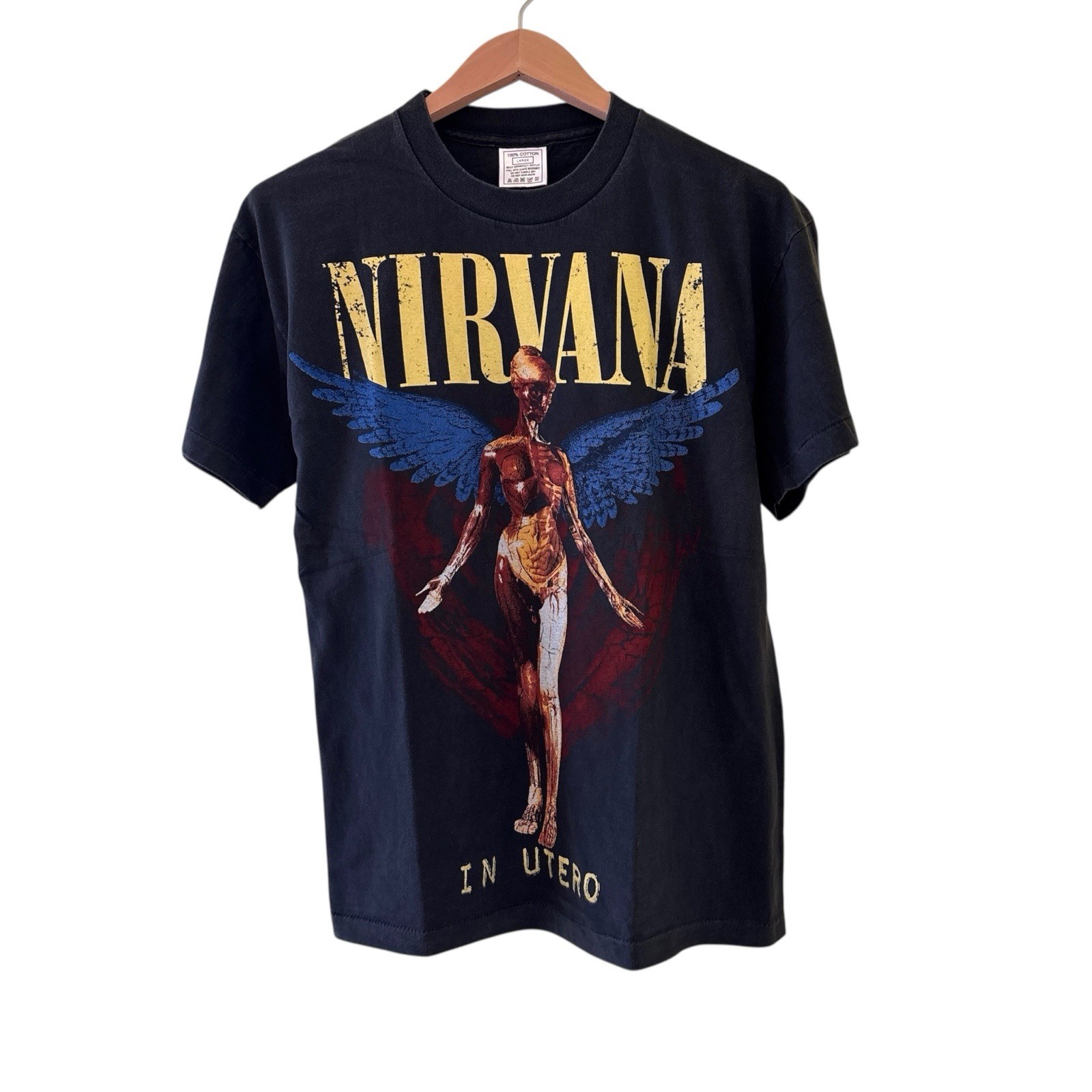 Nirvana In Utero Kurt Cobain Vintage REPRINT Single Stitch Shirt Modern Size L