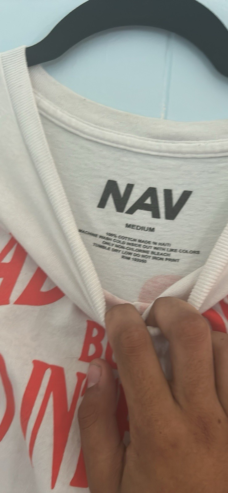 NAV Men’s M Bad Habits But Good Intentions Graphic Tee White Cotton flawless ! gallery
