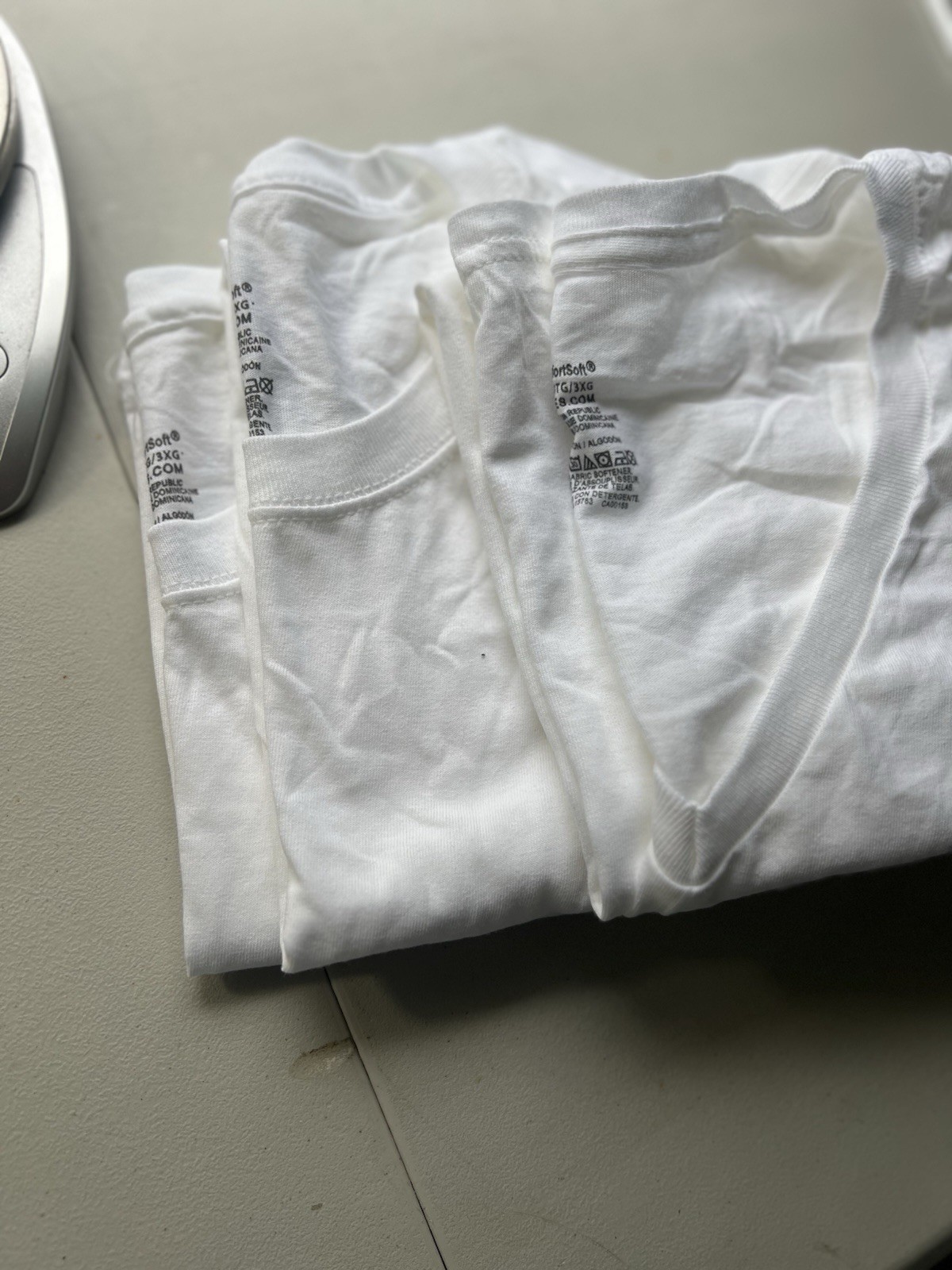 Basic White Short Sleeve T-Shirts Men’s 3XL Comfort soft, Set Of 3 One V Neck gallery