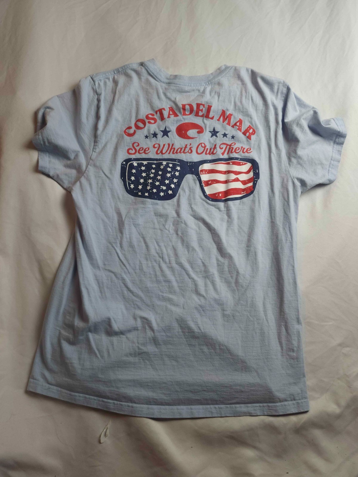 Costa Del Mar See What's Out There Souvenir T-Shirt Mens M Blue USA Flag Coastal gallery