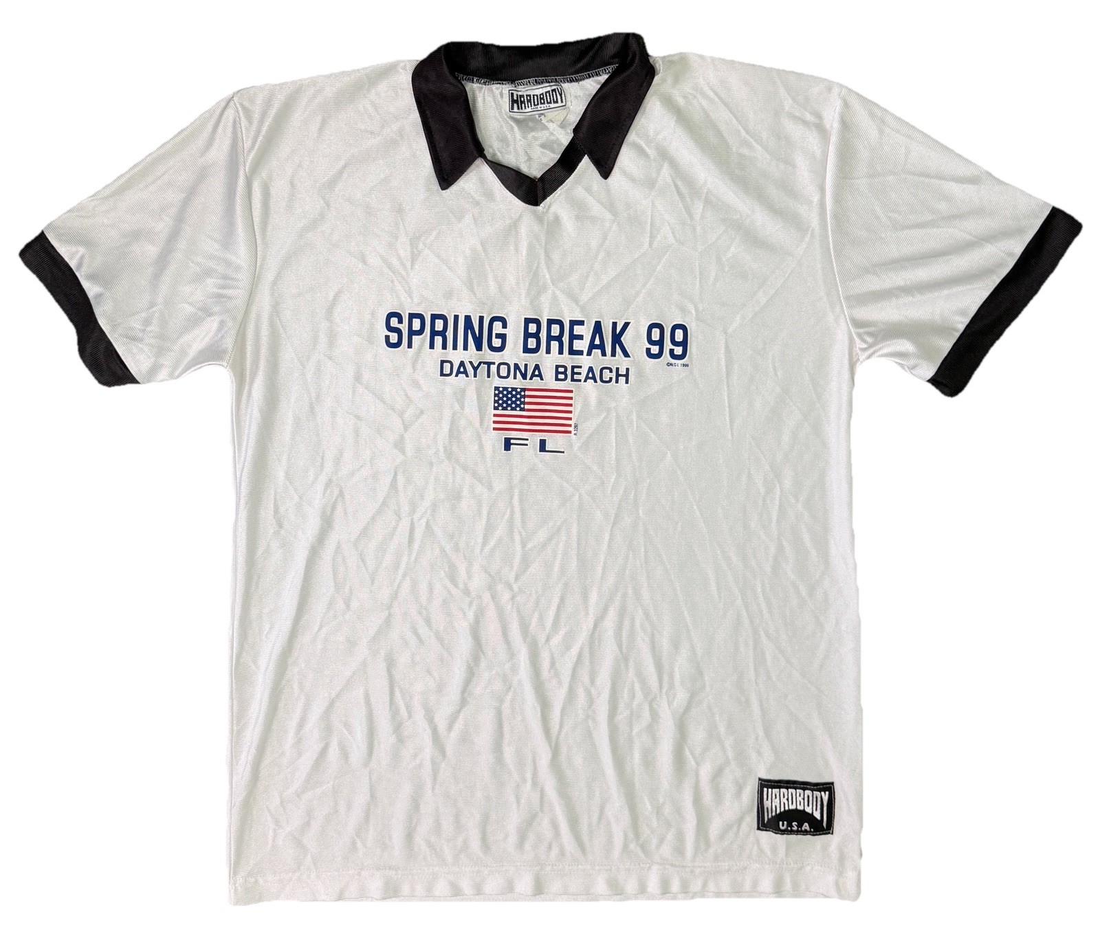 Daytona Beach Satin Feel White Shirt L/XL 1999 Spring Break Florida USA gallery