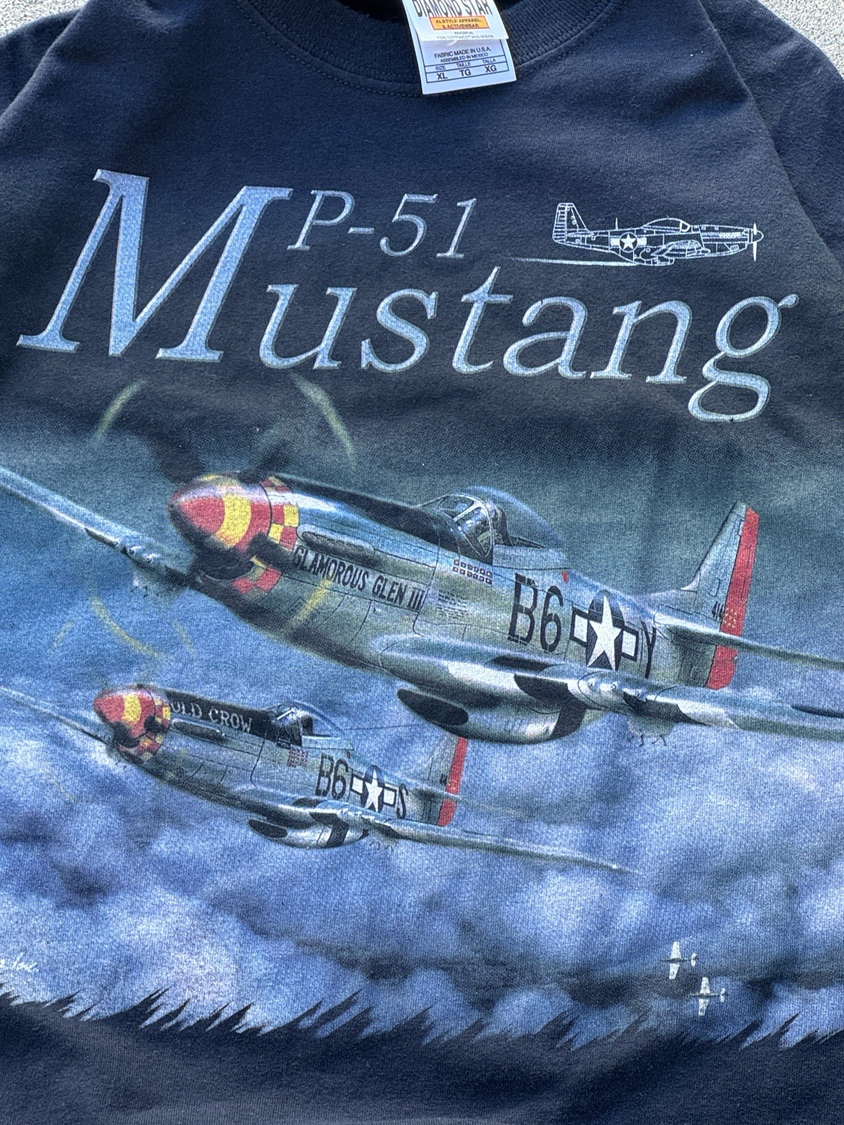 Vintage P-51 Mustang Fighter Jet Tee – Diamond Star Tag (Men’s XL) gallery