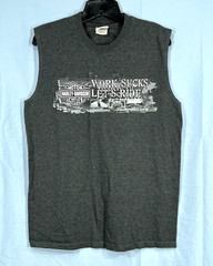 HARLEY DAVIDSON Hot Springs Arkansas WORK SUCKS LET’S RIDE Gray TANK TOP/SHIRT M