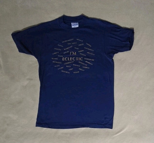 RARE UNIQUE Vintage 80's Single-Stitch Novelty Humor Tee Unisex M - I'm Eclectic gallery