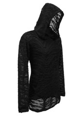 SHRINE GOTHIC DECAYED SHREDDED MATRIX BLACK BURNING MAN RAVE TECHNO SHIRT HOODIE