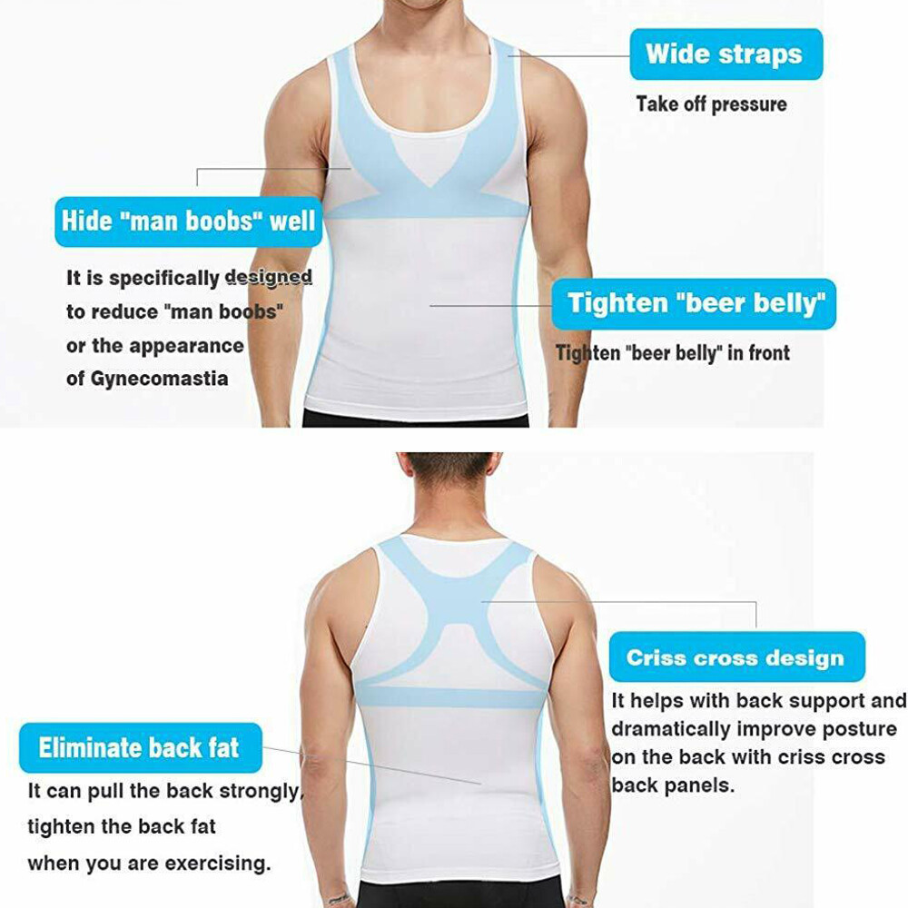 Mens Slim Shaper Body Vest Chest Belly Waist For Man Boobs Compression Tank Tops gallery