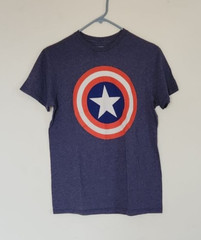 MARVEL Captain America Shield Short Sleeve Crewneck T-Shirt Adult S Cotton/Poly
