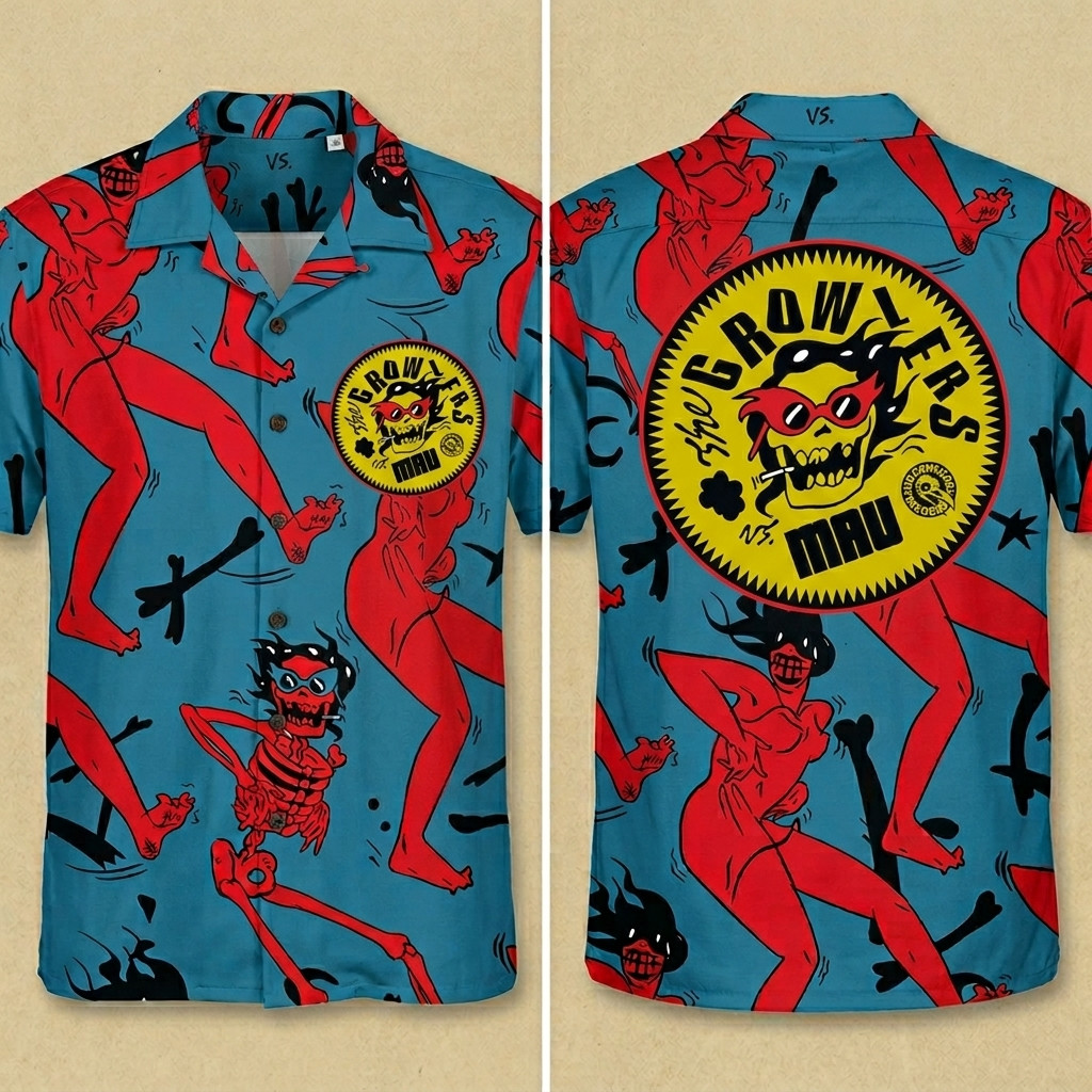 The Growlers vs Mau Album The Growlers Hawaiian 3D Shirt ED1168