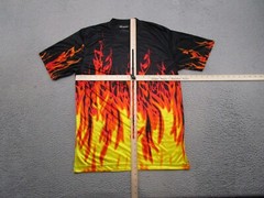 Vintage Y2K No Boundaries Sheer Lightweight Flame T-Shirt Mens Size M Grunge