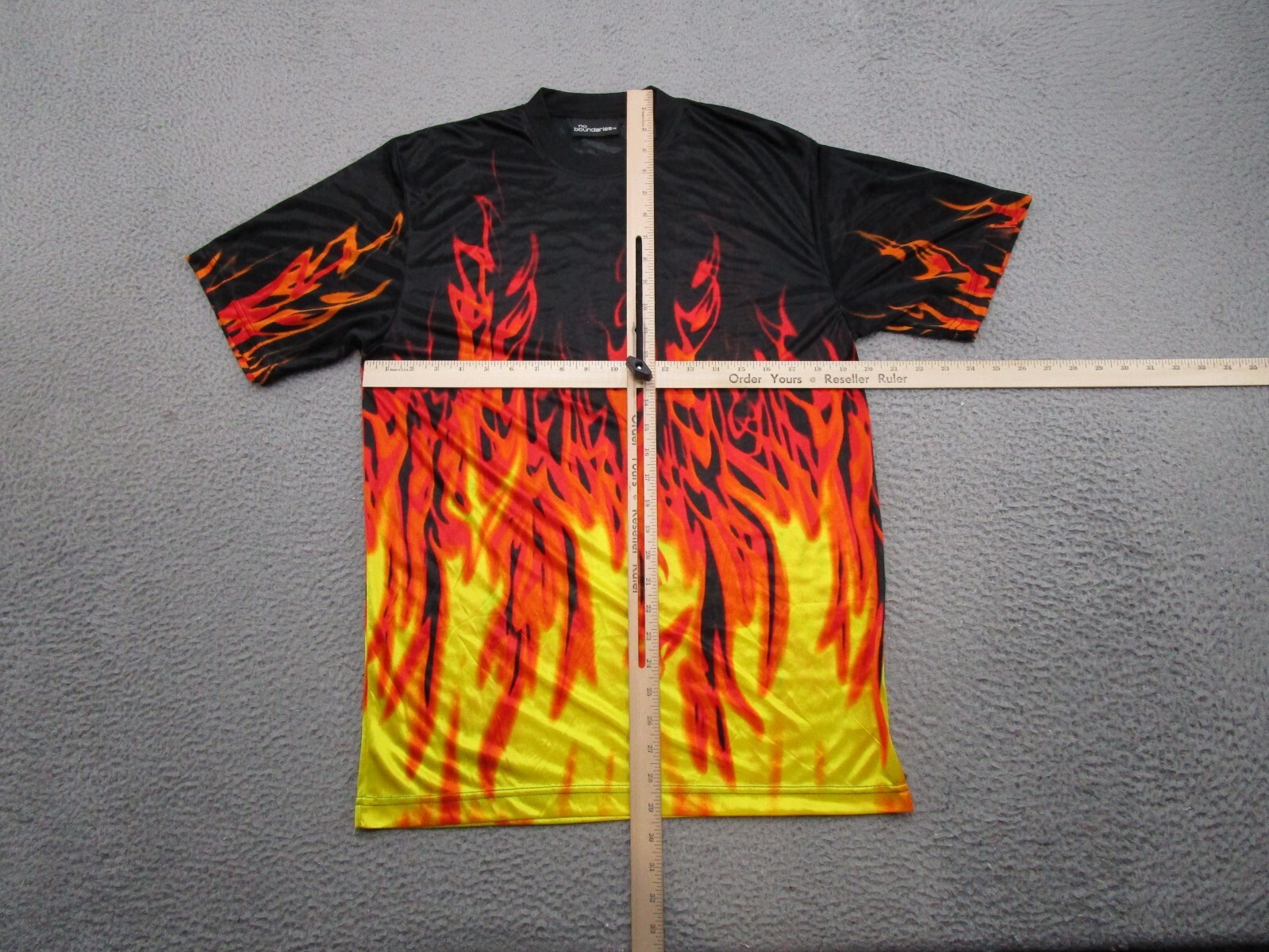 Vintage Y2K No Boundaries Sheer Lightweight Flame T-Shirt Mens Size M Grunge gallery