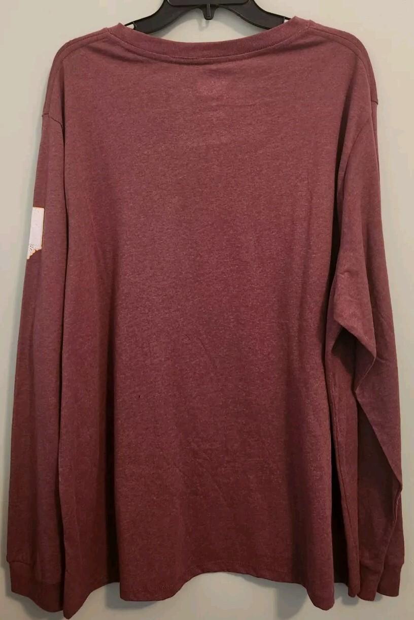 Home Free Unisex Adult INDIANA Hoosier State 2XL Long Sleeve Tee Maroon #10725 gallery