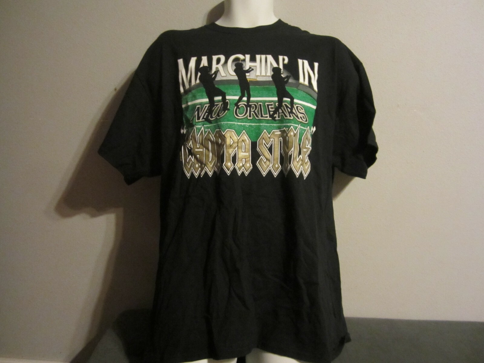 NWT Marching In Choppa Style New Orleans black/gold Tee sz M Mens Saints A54