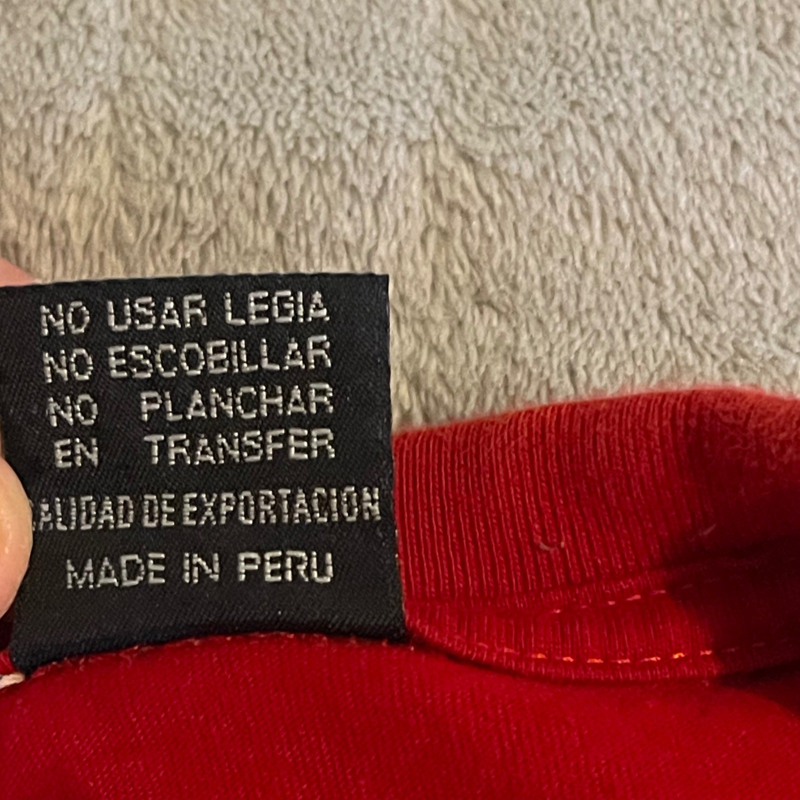 Vintage Peru PoloTran's Te Amo Siempre Contigo Red Graphic T-Shirt Mens Medium gallery