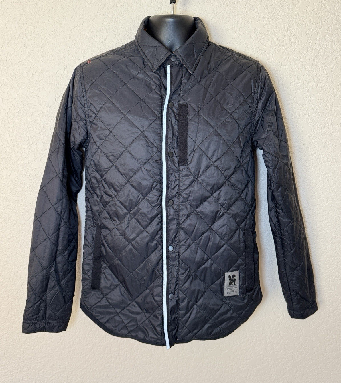 Chrome Industries Reversible Warm Work Shirt Mens M Black Orange Cycling Puffer