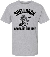 Shellback Crossing The Line Printed T-Shirt Nautical Maritime King Neptune Tee
