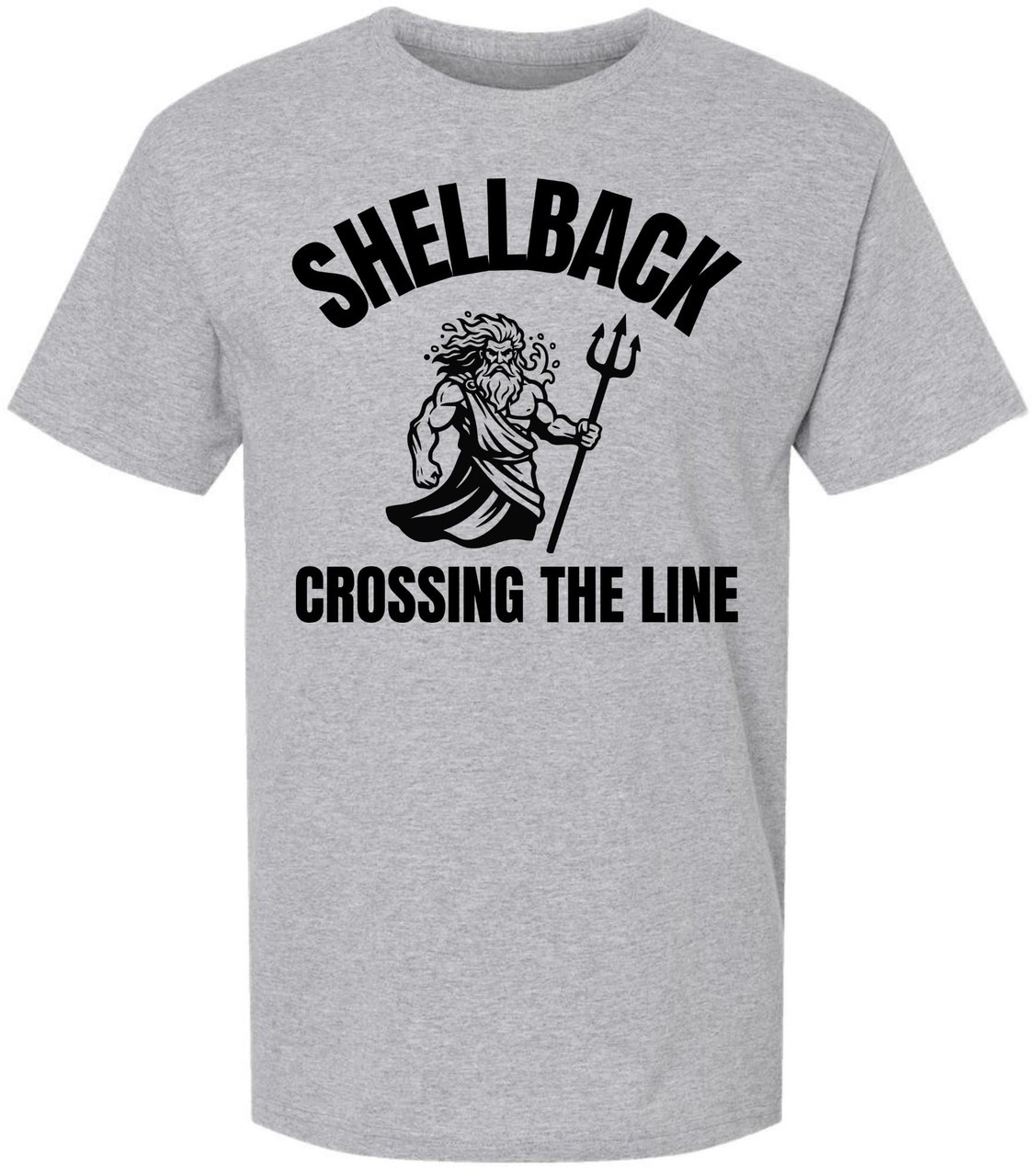 Shellback Crossing The Line Printed T-Shirt Nautical Maritime King Neptune Tee