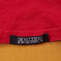 Switch Remarkable Men’s Medium Razor Cut Zipper Short Sleeve Shirt Red White