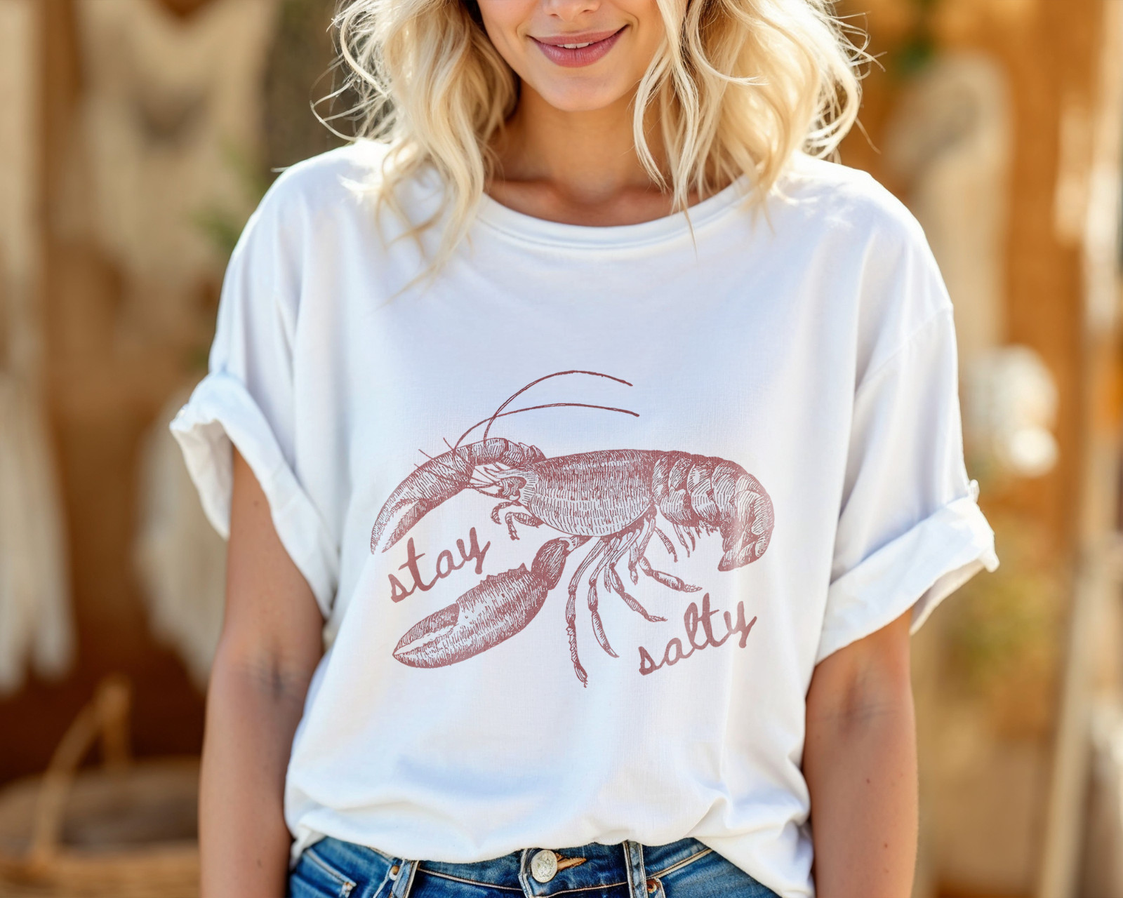 Stay Salty Lobster Shirt Nautical Beach Graphic Tee Ocean Lover Coastal Gift A79 gallery