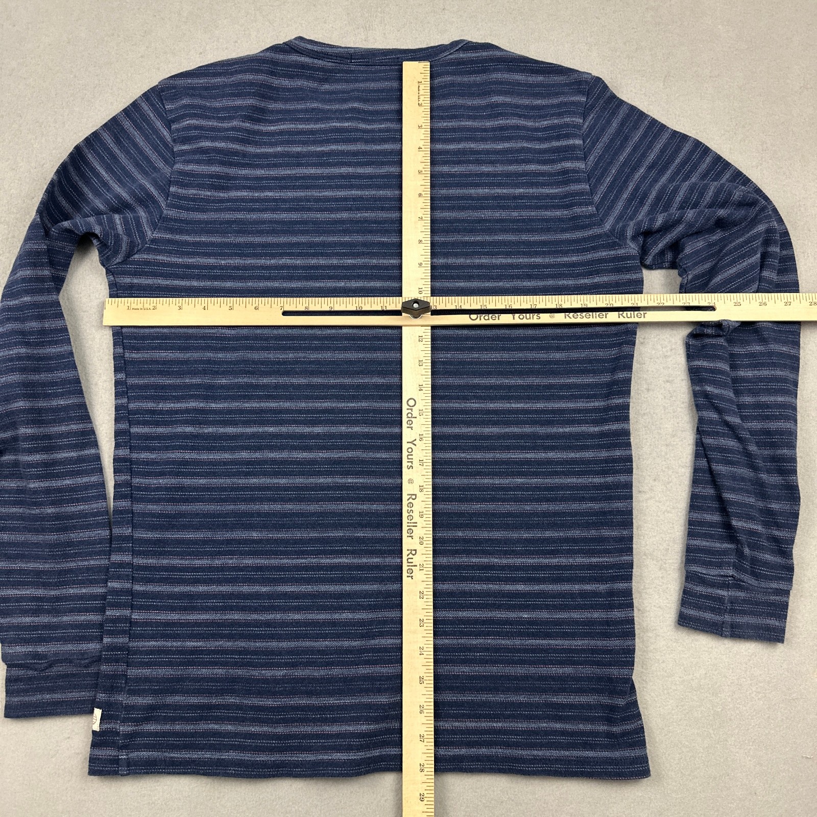 Marine Layer Shirt Men Large Blue Stripe Crew Long Sleeve Cotton Casual Top L gallery