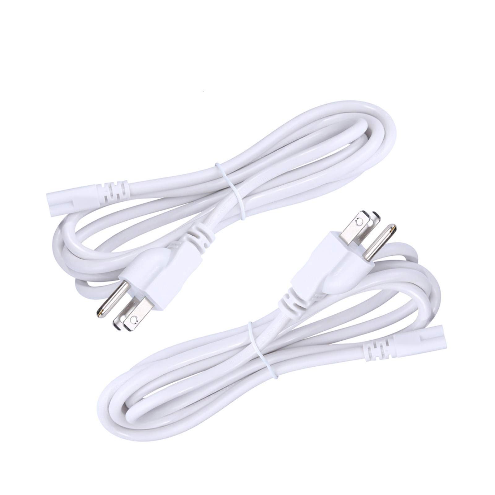 5 PCS 4ft US Plug Power Cable Wire Compatible With T5 T8 LED Tube White