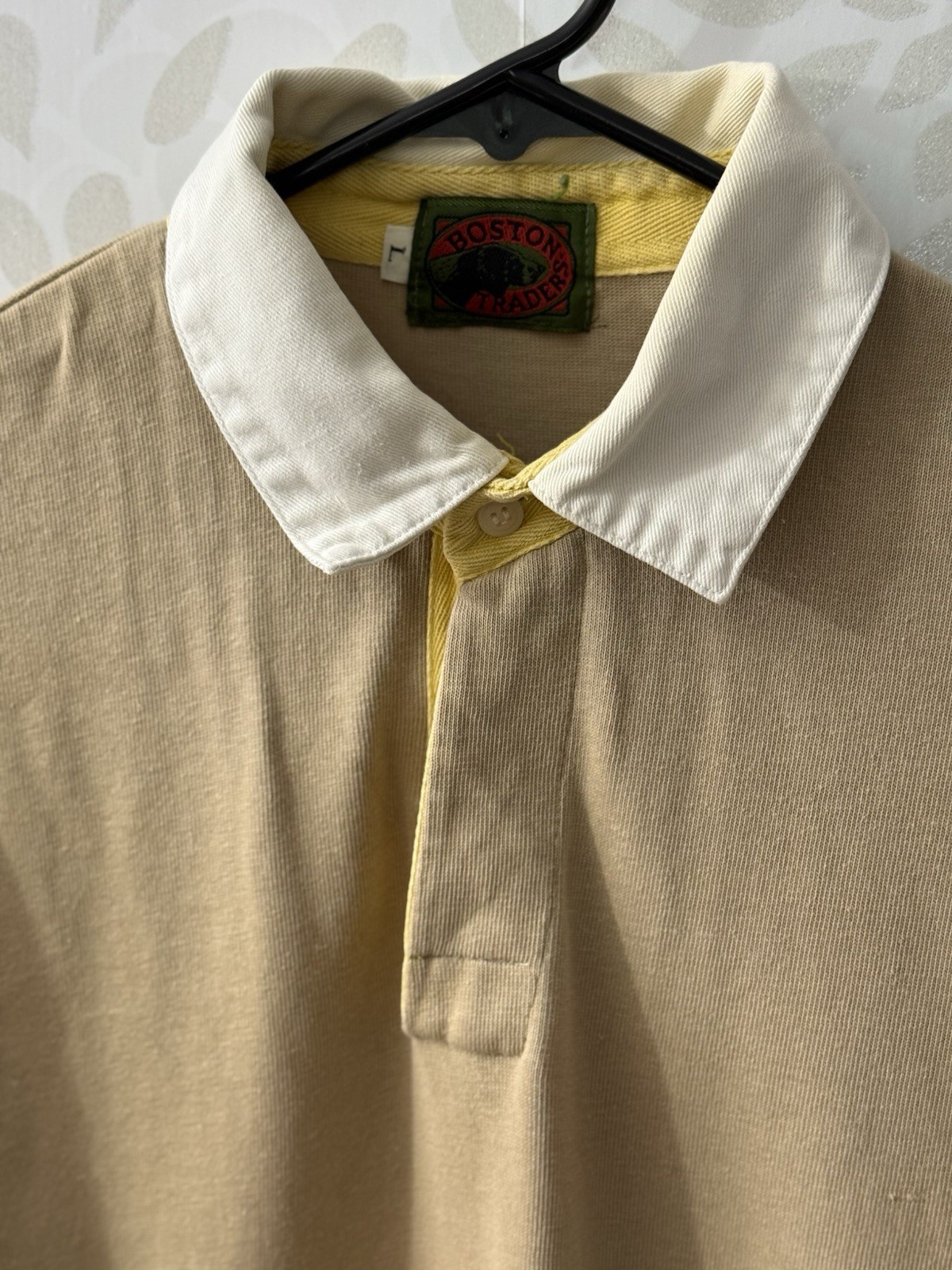 Vintage Boston Traders Men’s L Tan Polo Pullover Sweatshirt Kangaroo Pocket gallery