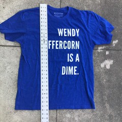 Routine Men Large Short Sleeve Shirt Blue Wendy Peffercorn Is A Dime Baseball