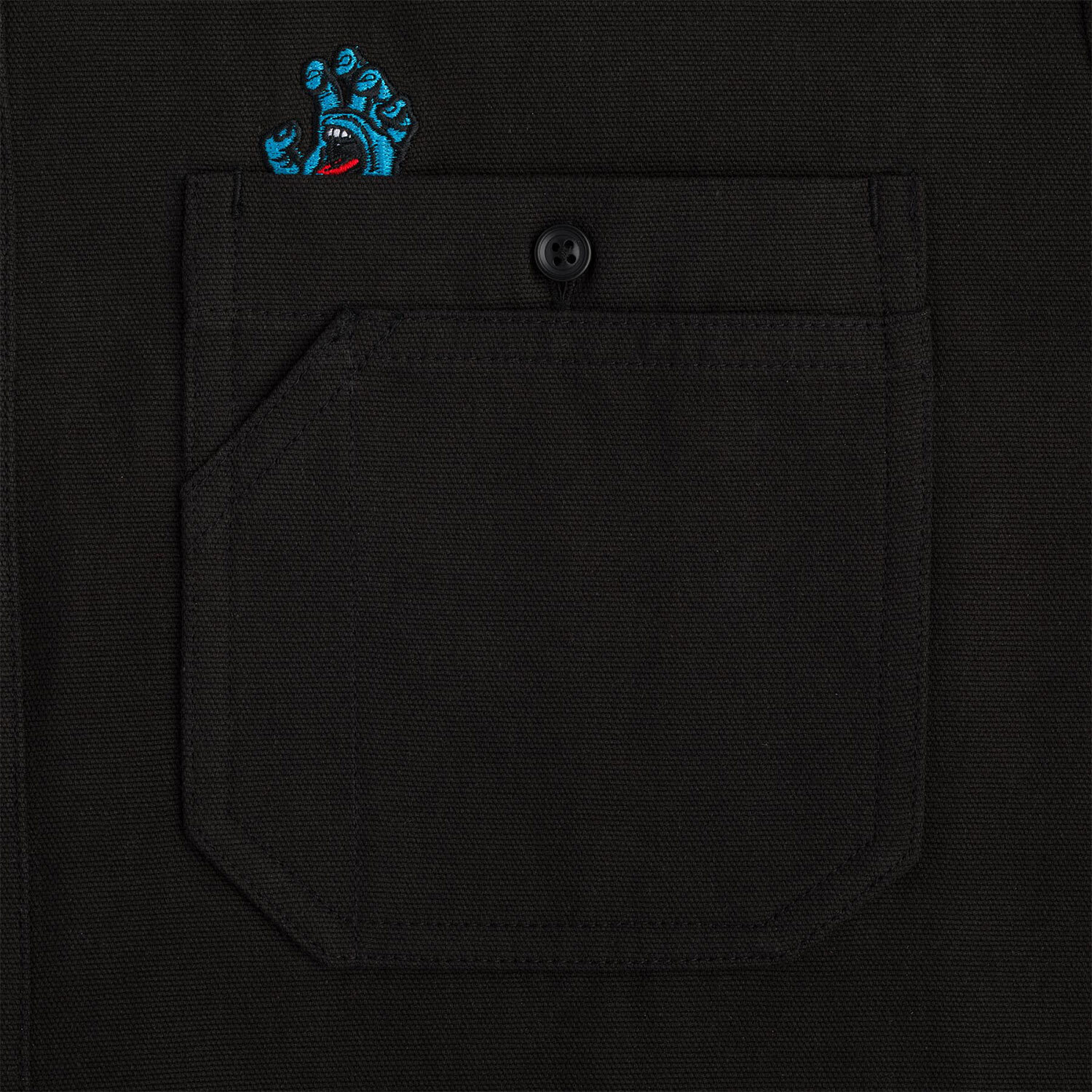 Santa Cruz Skateboard Longsleeve Button Up Shirt Screaming Hand Utility Black gallery