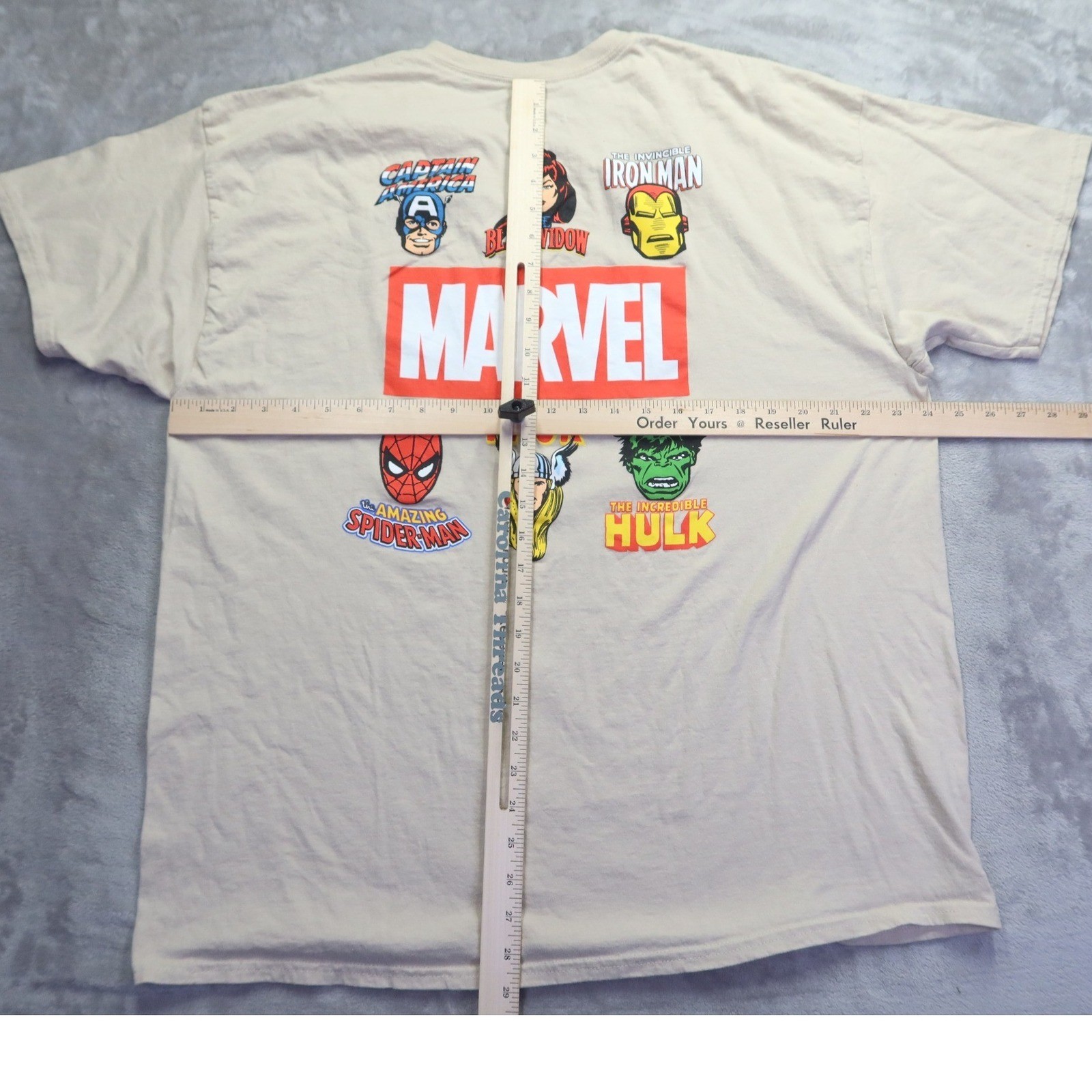 Marvel Comics Avengers Graphic T-Shirt Men's 2XL Beige Sand Superhero Crew Neck gallery