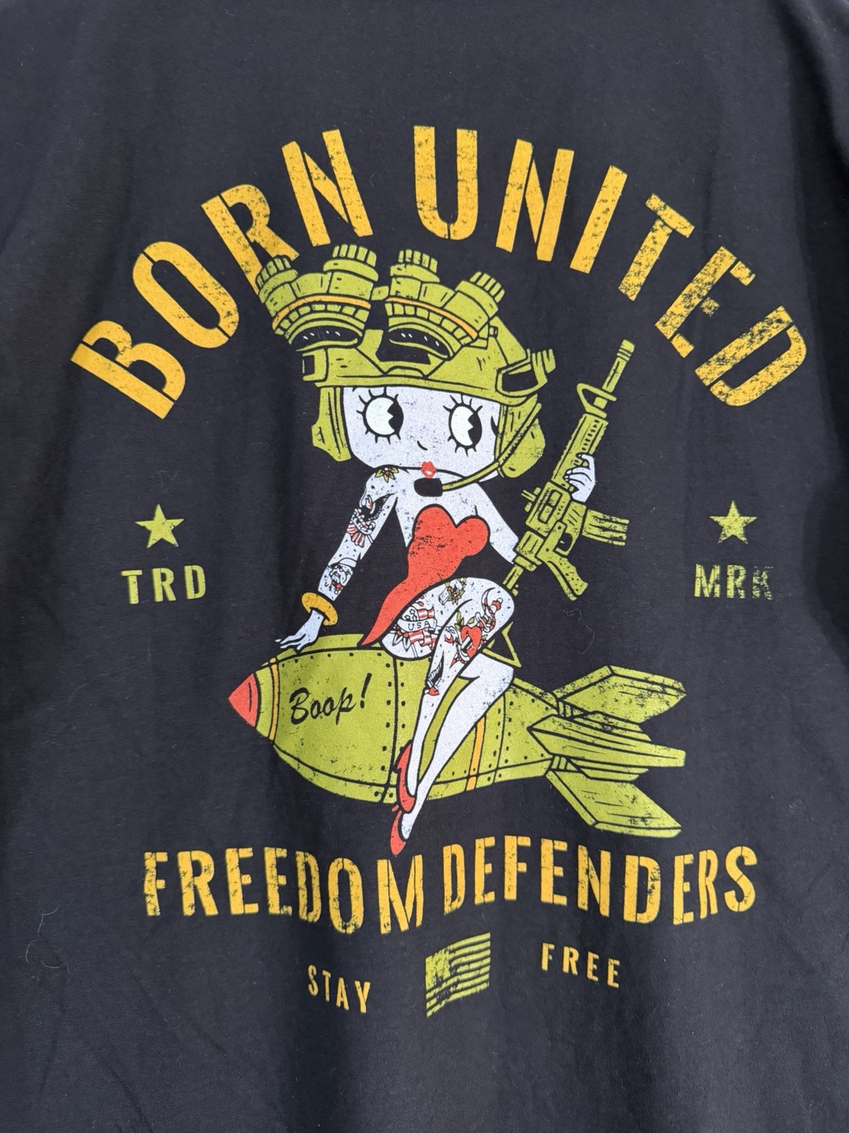 NWOT Born United Private Label Betty Boop Tee - Military USA American Patriotic gallery