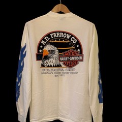 Vintage Harley Davidson Blue Flame Columbus Ohio Long Sleeve T-Shirt REPRINT XL