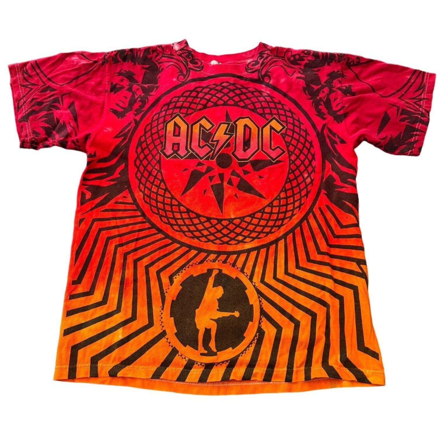 2009 AC DC “ROCK N ROLL TRAIN – BLACK ICE” Concert Tour Mens Medium AOP SHIRT V1